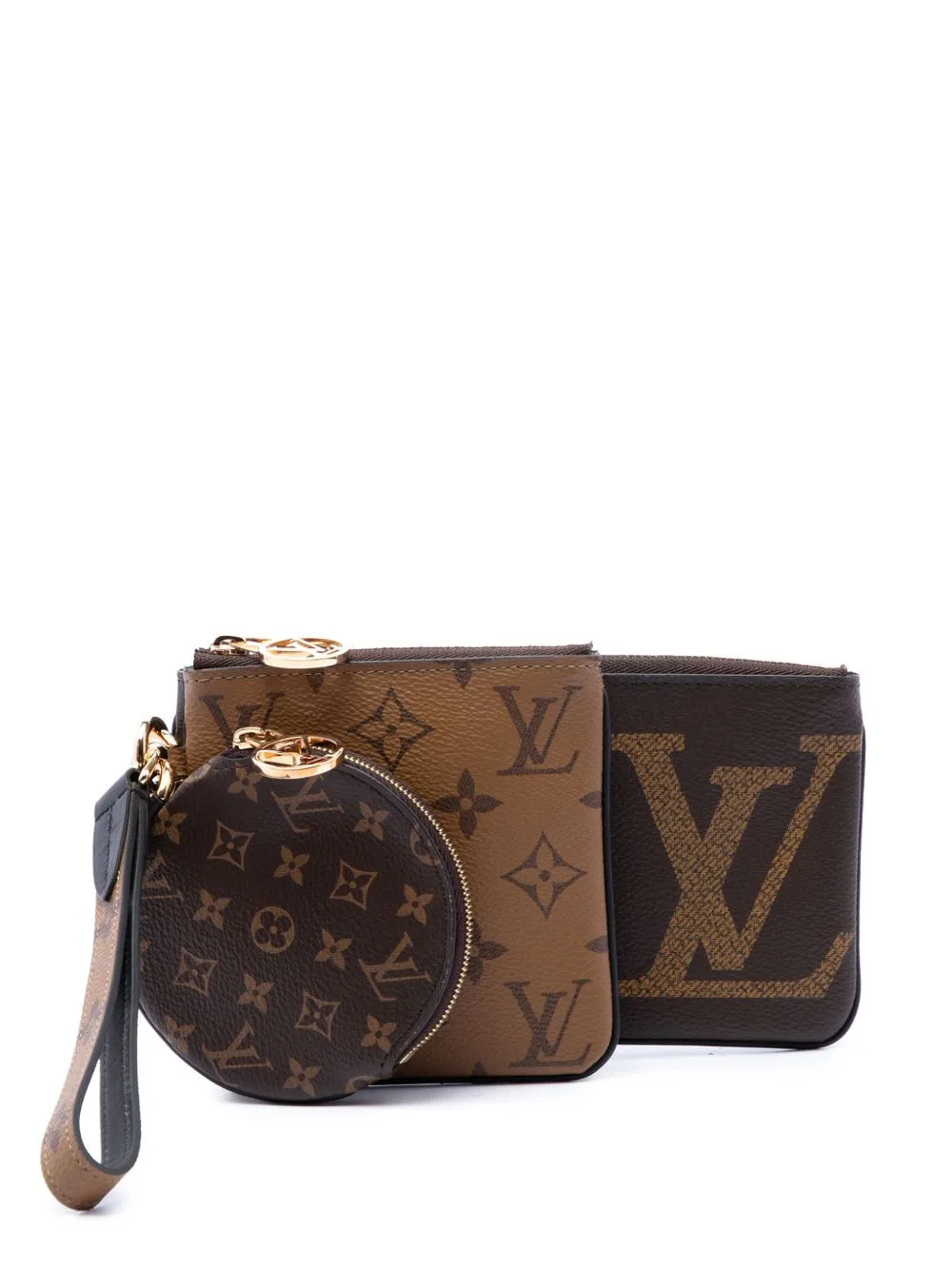 2019 Monogram Reverse Giant Trio Set Pouch by Louis Vuitton Pre-Owned