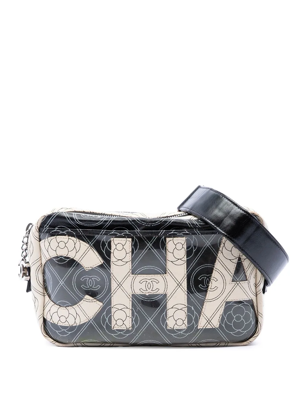 2018 Coated Canvas Camellia Logo Camera Bag Crossbody Bag by CHANEL Pre-Owned