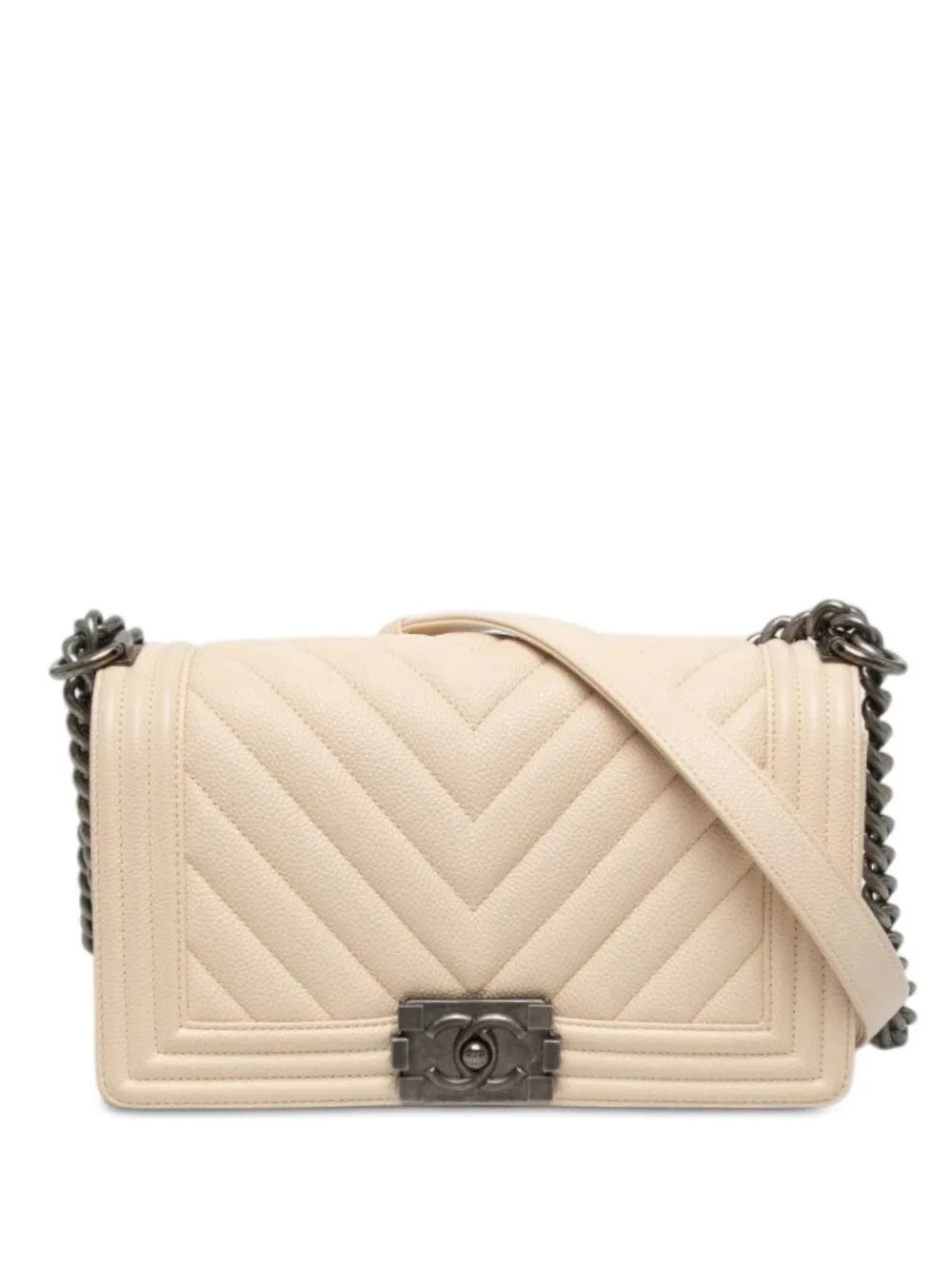 2019 Old Medium Chevron Caviar Boy Flap Crossbody Bag by CHANEL Pre-Owned