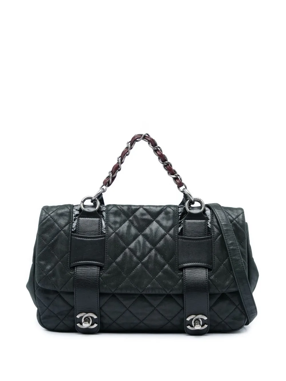 2010-2011 Quilted Iridescent Calfskin in the Mix Messenger Flap Satchel by CHANEL Pre-Owned