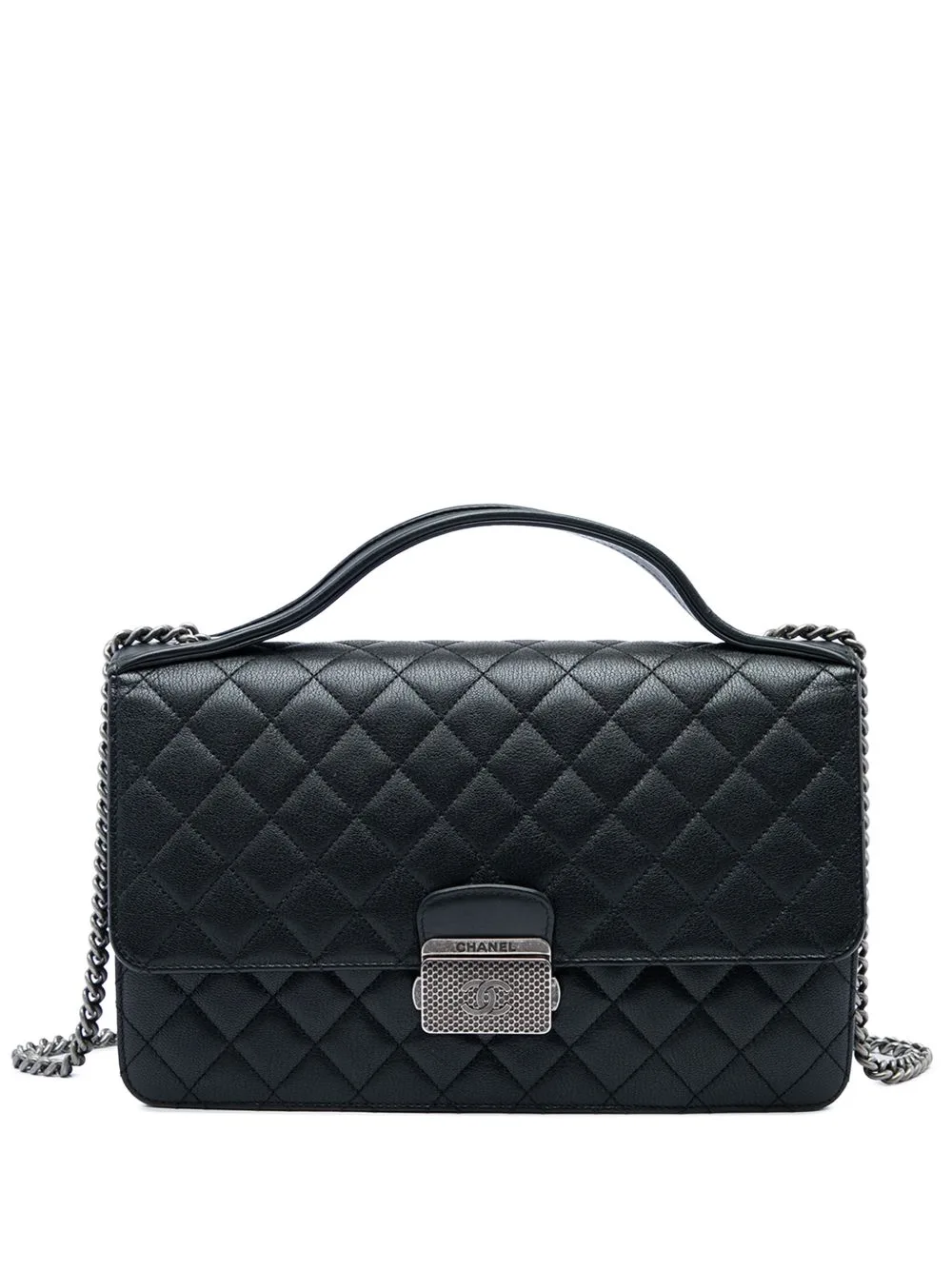 2016-2017 Medium Quilted Goatskin CC University Flap Satchel by CHANEL Pre-Owned