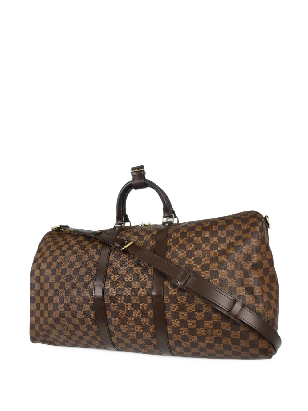 Keepall Bandoulière 55 Damier Ebene Canvas Holdall Bag by Louis Vuitton Pre-Owned