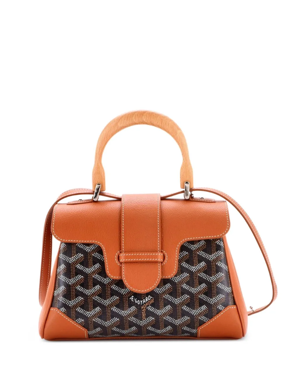 Saigon Top Handle Bag Coated Canvas with Leather Mini Shoulder Bag by Goyard Pre-Owned