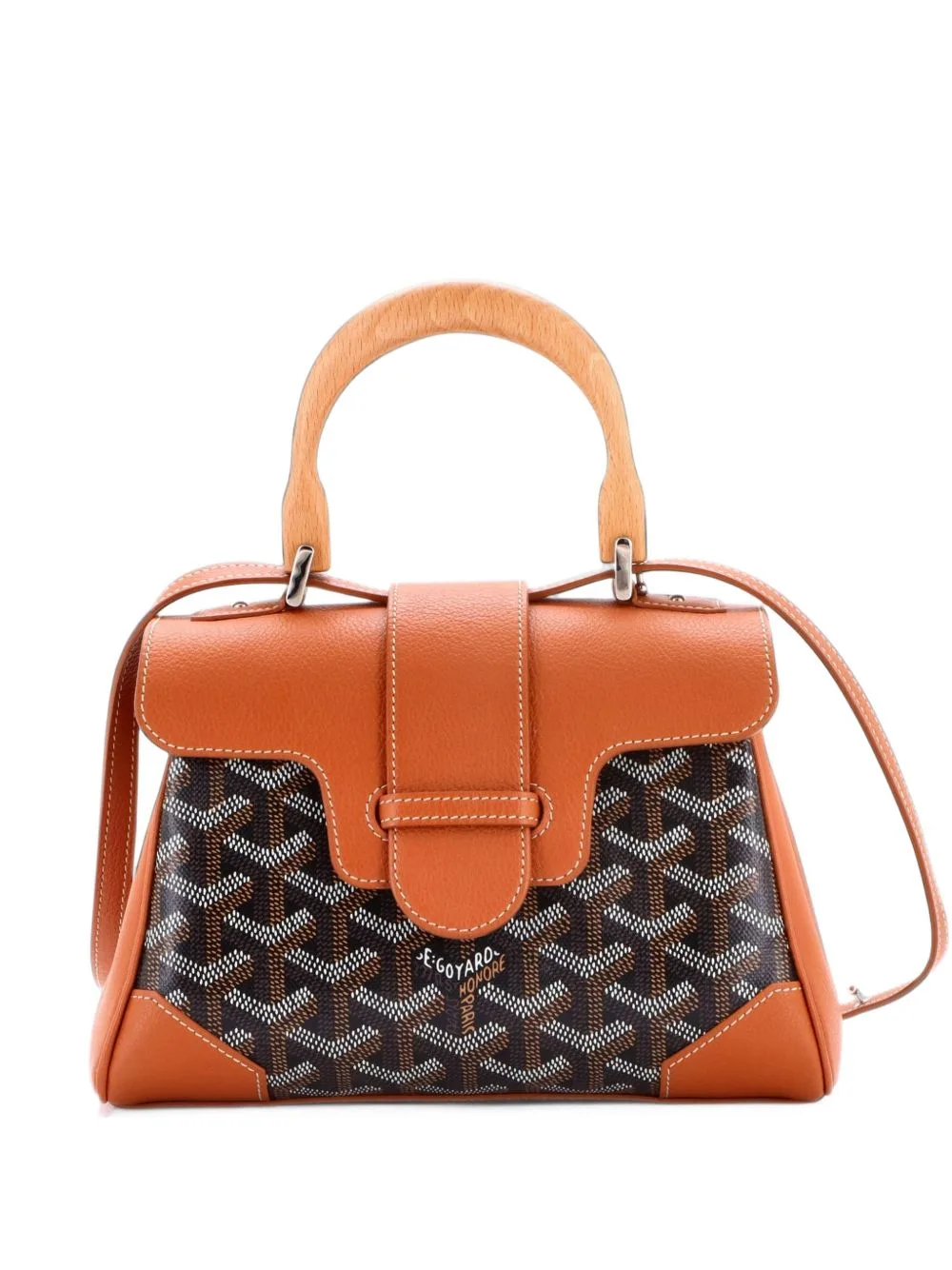 Saigon Top Handle Bag Coated Canvas with Leather Mini Shoulder Bag by Goyard Pre-Owned