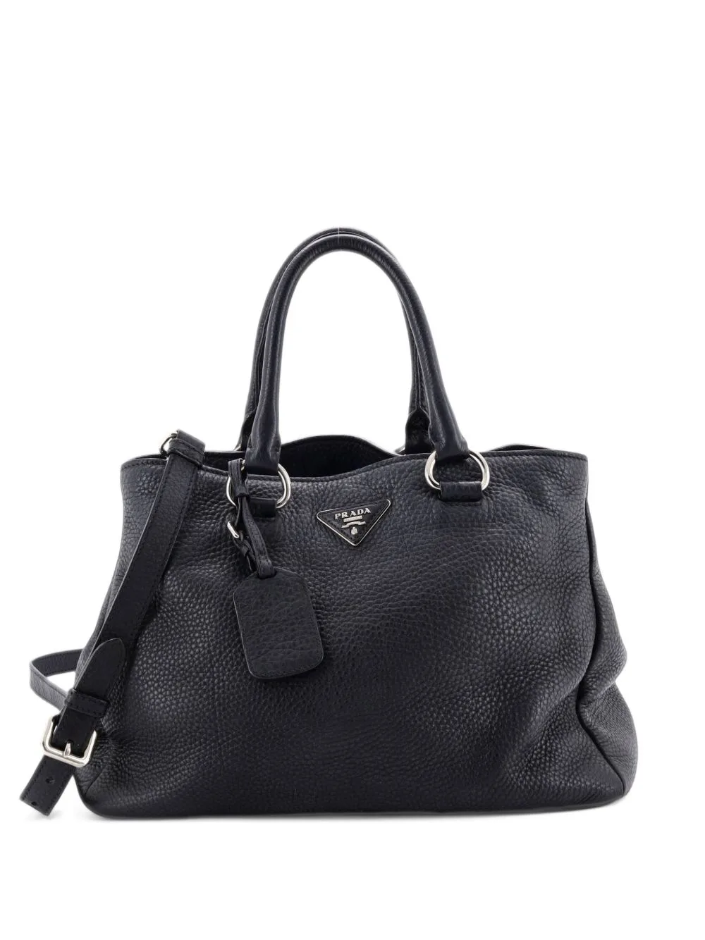 Convertible Shopping Vitello Daino Medium Tote Bag by Prada Pre-Owned