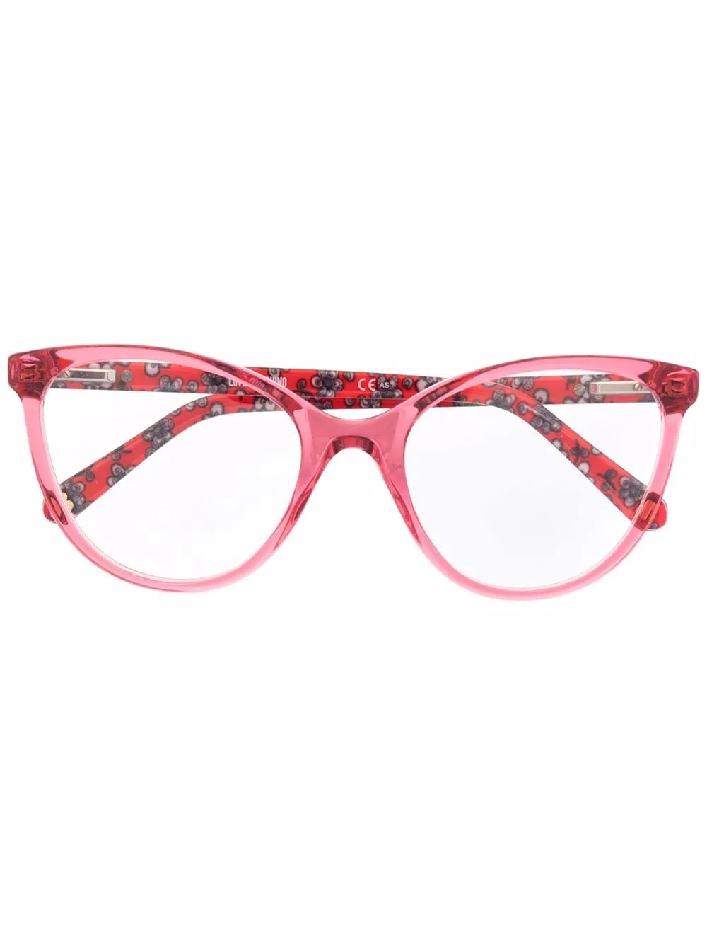 Floral-Print Cat-Eye Glasses by Love Moschino