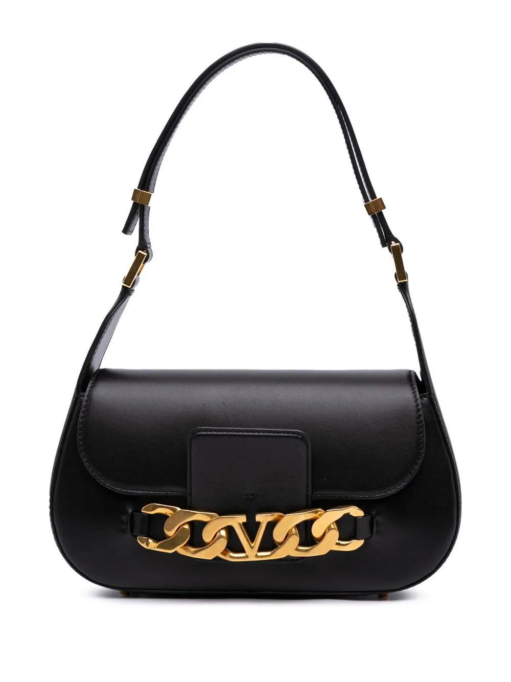 2018-2024 Medium Leather Vlogo Chain Shoulder Bag by Valentino Garavani Pre-Owned