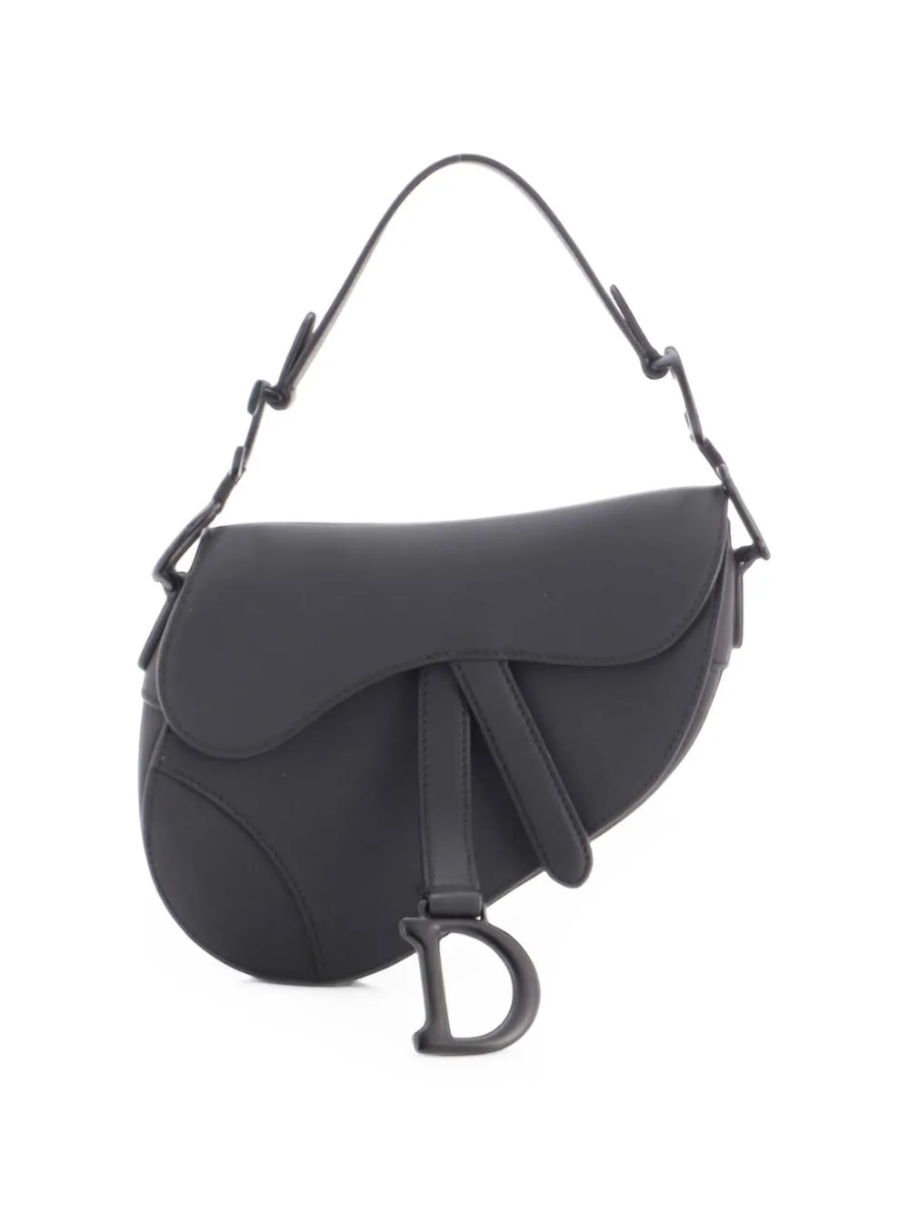 Ultra Matte Saddle Handbag Leather Mini Shoulder Bag by Christian Dior Pre-Owned
