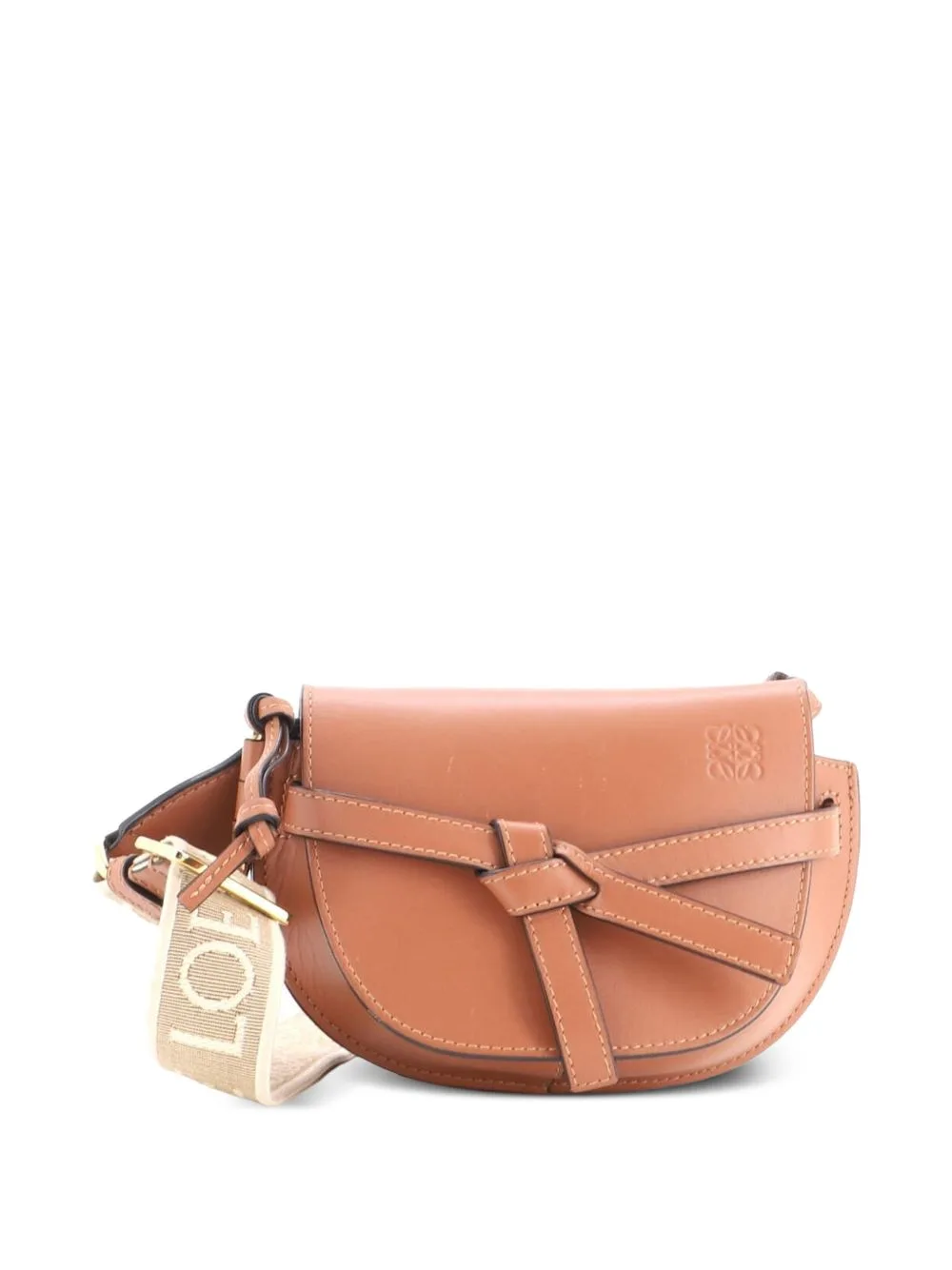 Gate Dual Shoulder Bag Leather Mini Crossbody Bag by Loewe Pre-Owned