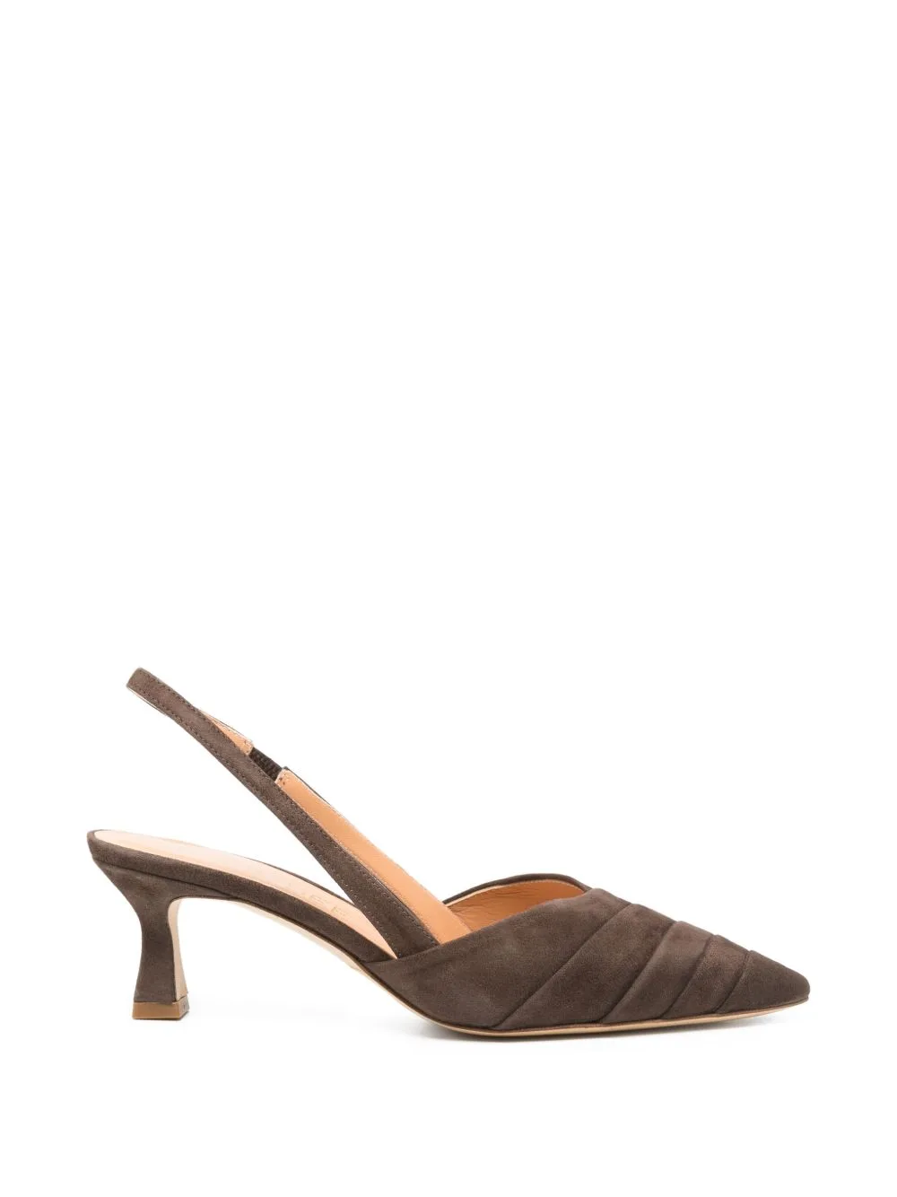 Pleated Slingback Heeled Pumps