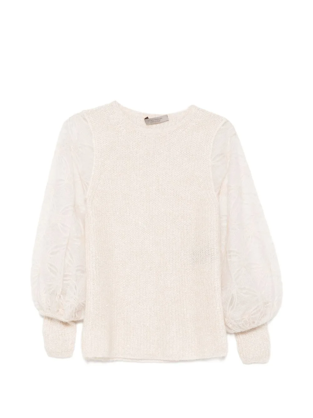 Sequin-Embellished Puff-Sleeve Sweater by D.Exterior