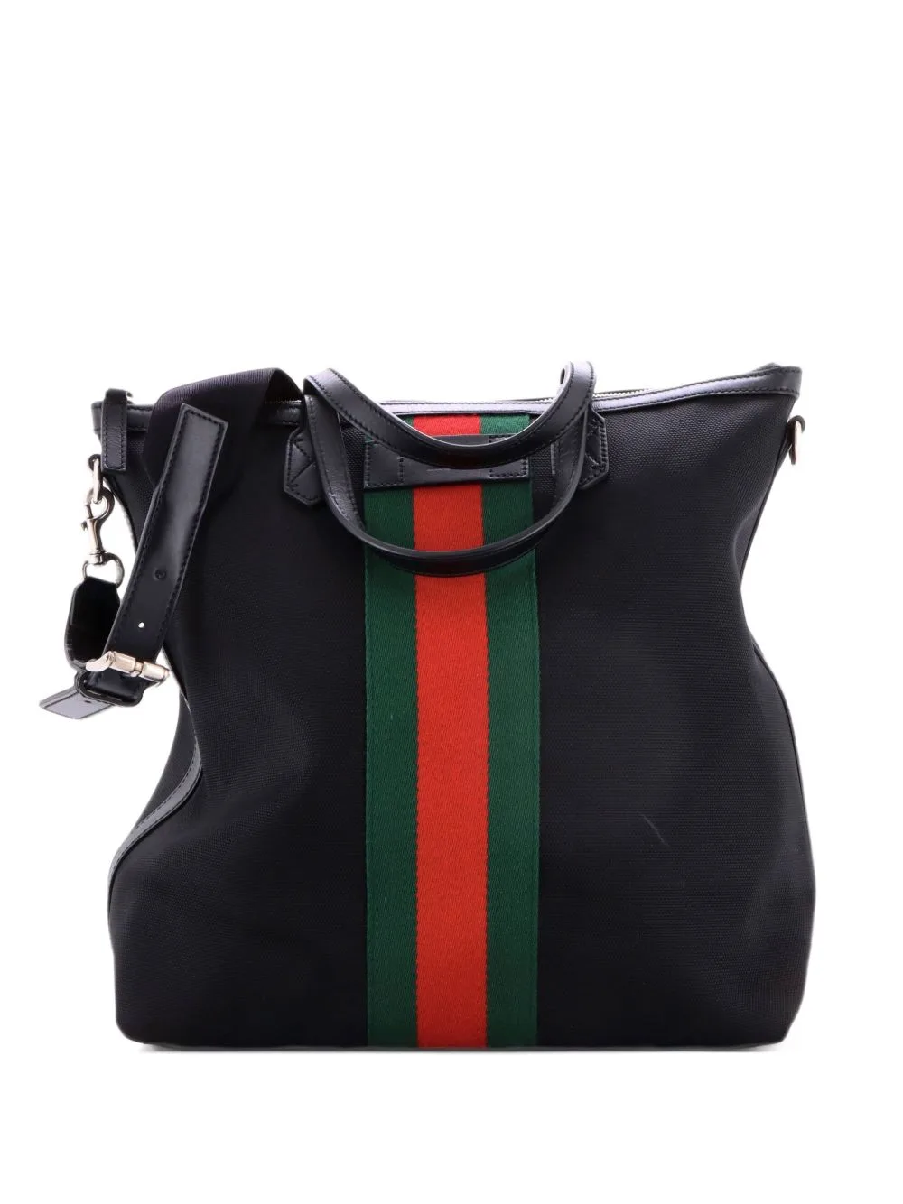 Web Zip Techno Canvas Medium Tote Bag by Gucci Pre-Owned