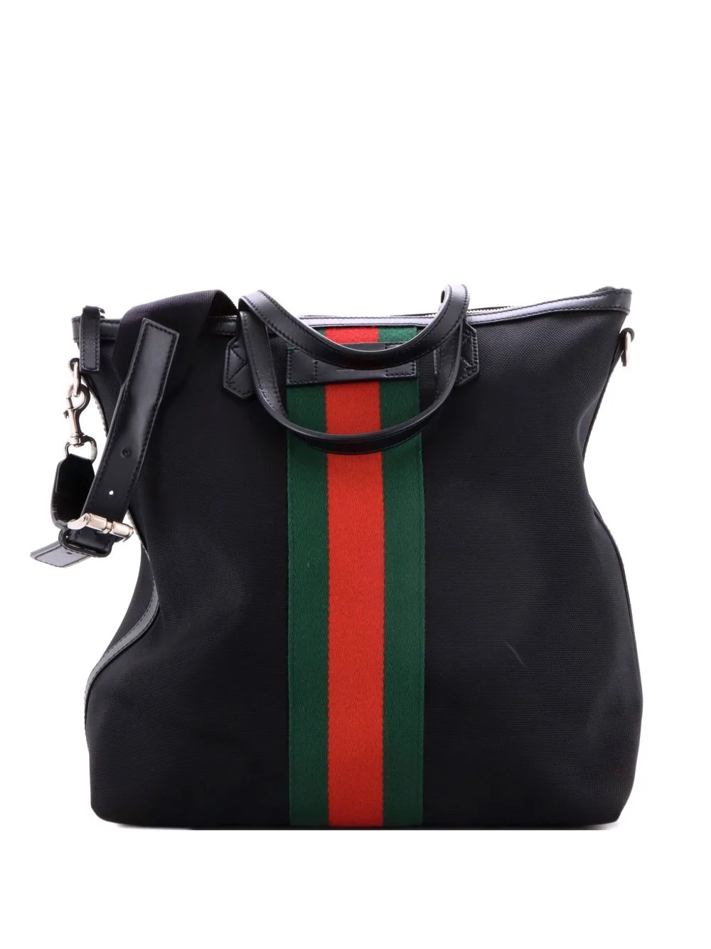 Web Zip Techno Canvas Medium Tote Bag by Gucci Pre-Owned