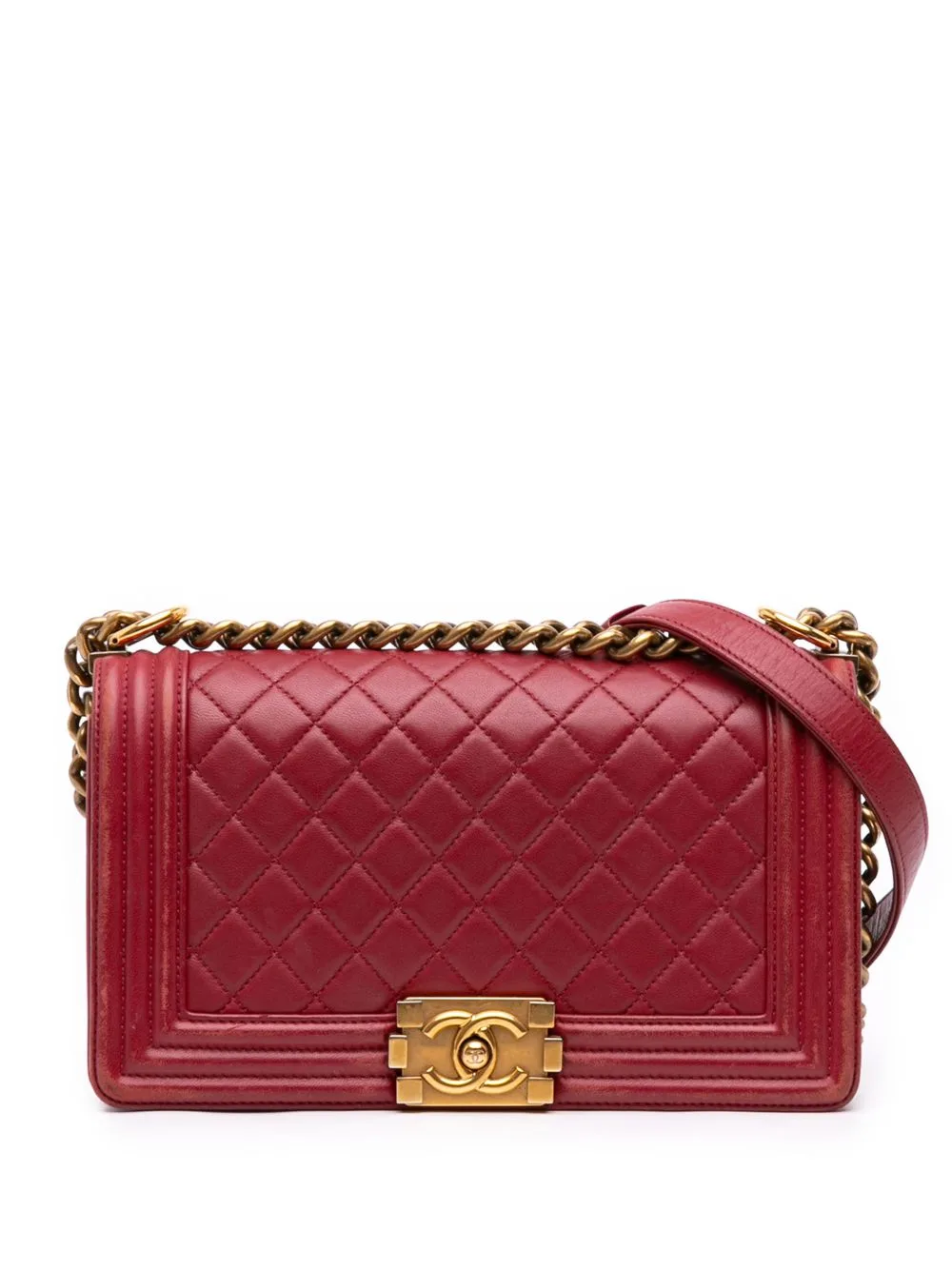 2014 Old Medium Quilted Lambskin Boy Flap Crossbody Bag by CHANEL Pre-Owned