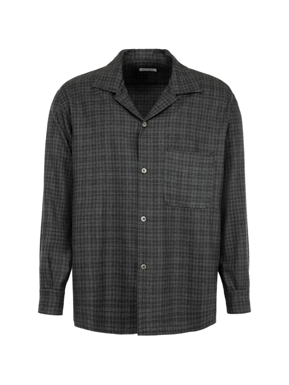 Plaid Open-Collar Shirt by Kaptain Sunshine