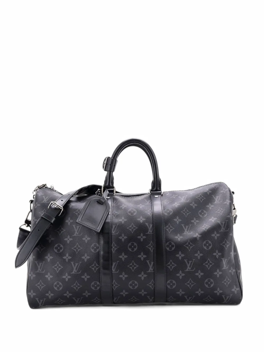 Keepall Bandouliere Bag Monogram Eclipse Canvas 45 Travel Bag by Louis Vuitton Pre-Owned