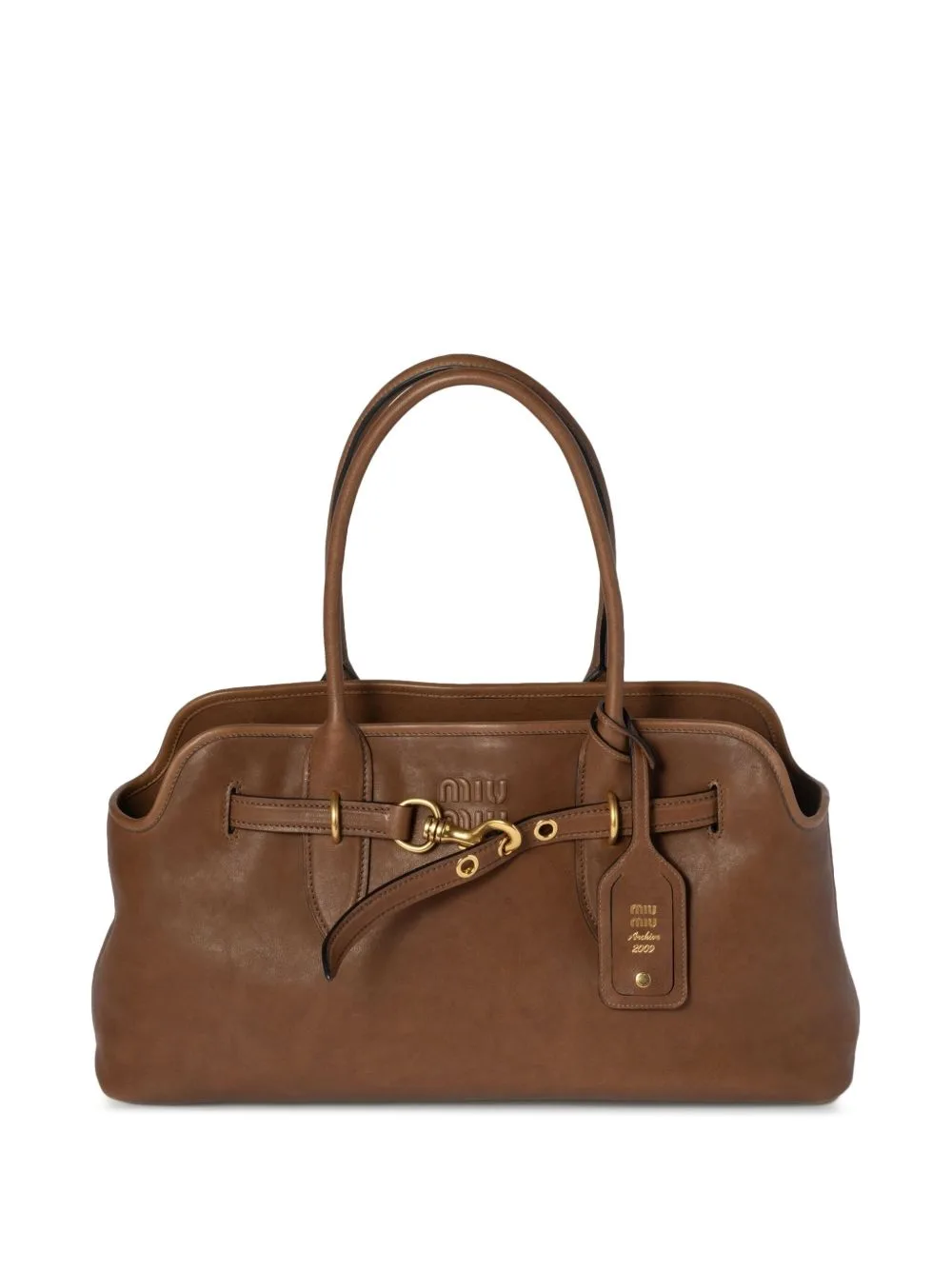 Large Aventure Napa Leather Tote Bag by Miu Miu