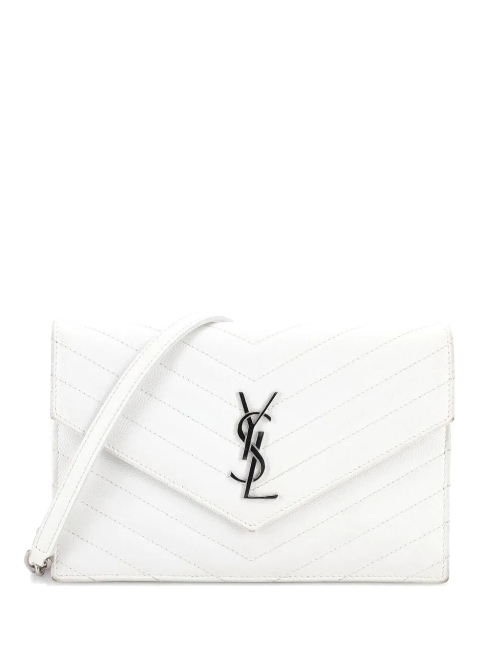 Classic Monogram Wallet on Chain Matelasse Chevron Leather Small Crossbody Bag by Saint Laurent Pre-Owned