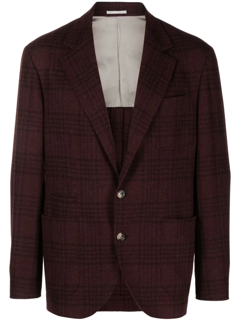 Single-Breasted Tartan Frieze Blazer by Brunello Cucinelli