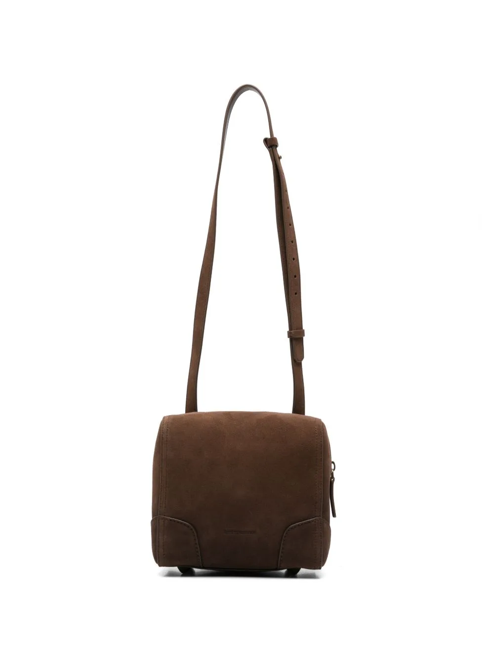 Suede-Finish Leather Shoulder Bag by Emporio Armani