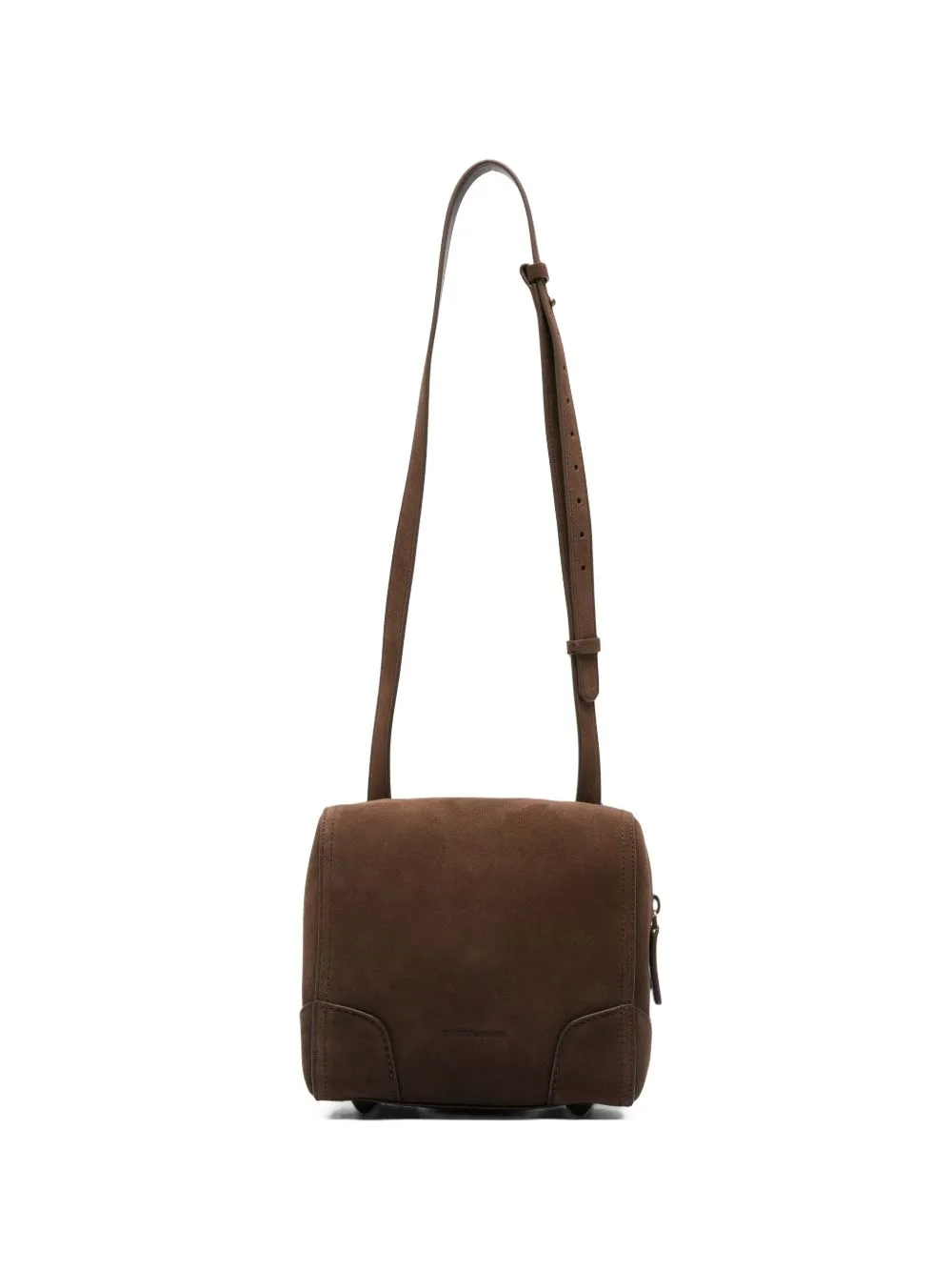Suede-Finish Leather Shoulder Bag by Emporio Armani