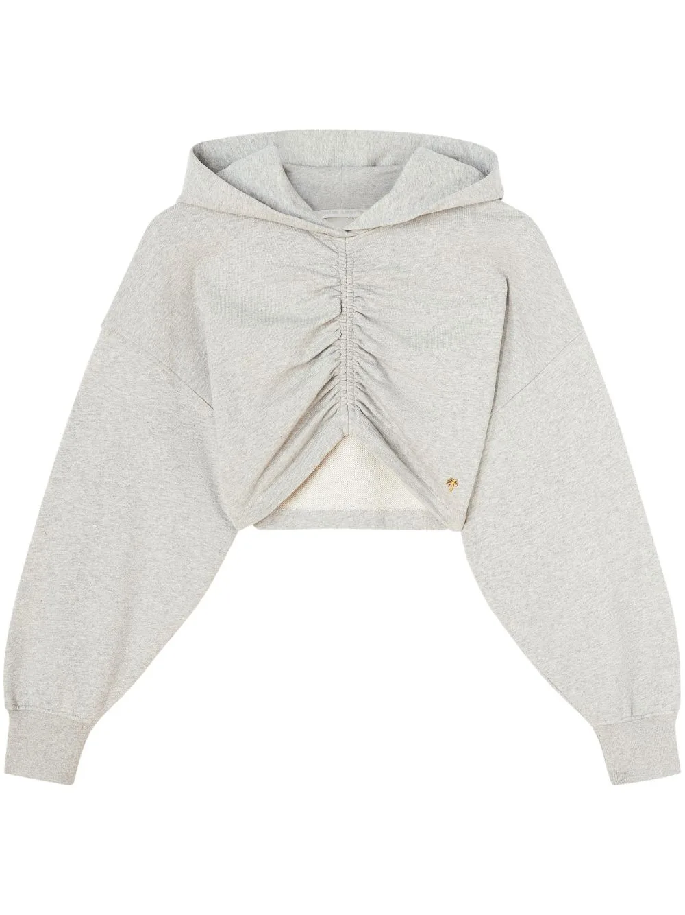 Ruched-Detail Cropped Hoodie by Palm Angels