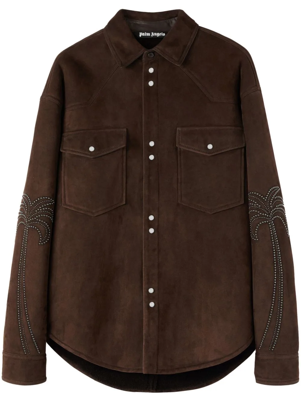 Palms Studded Leather Shirt by Palm Angels
