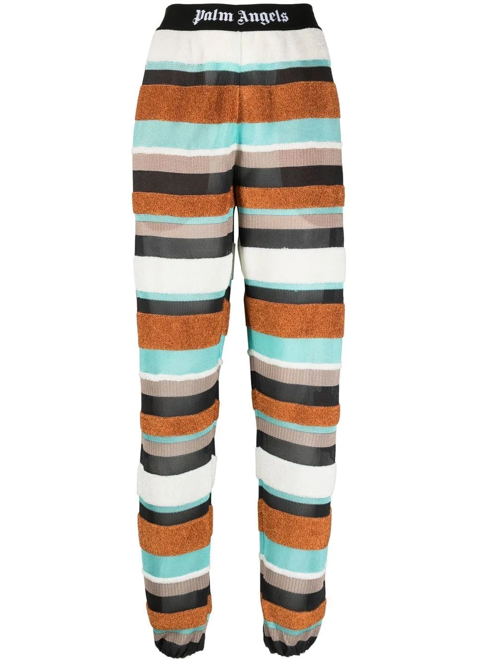 Logo-Waistband Striped Knitted Track Pants by Palm Angels