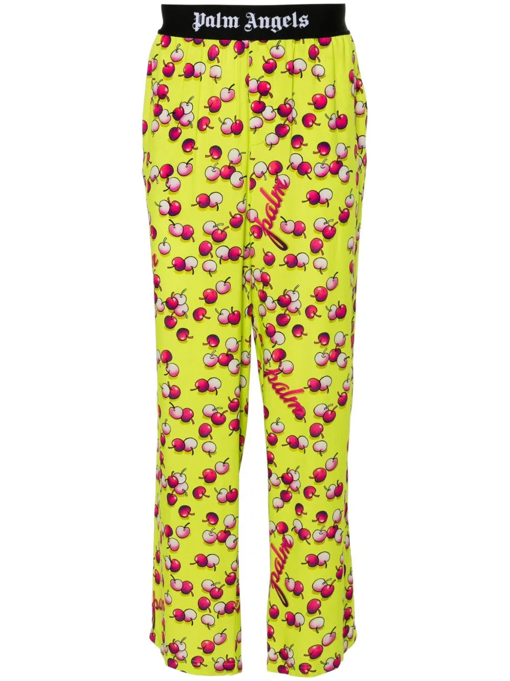 Cherry-Print Trousers by Palm Angels