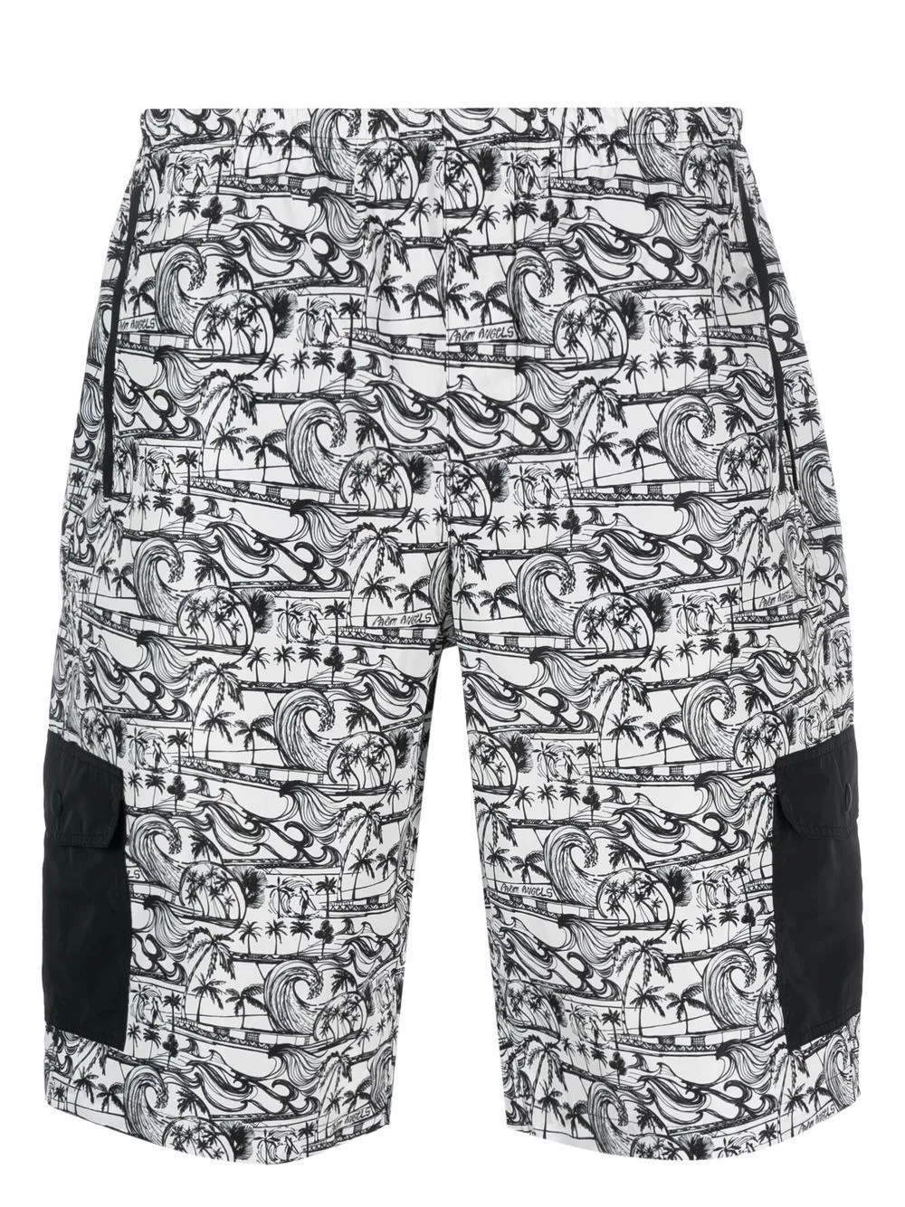Waves-Print Swim Shorts by Palm Angels