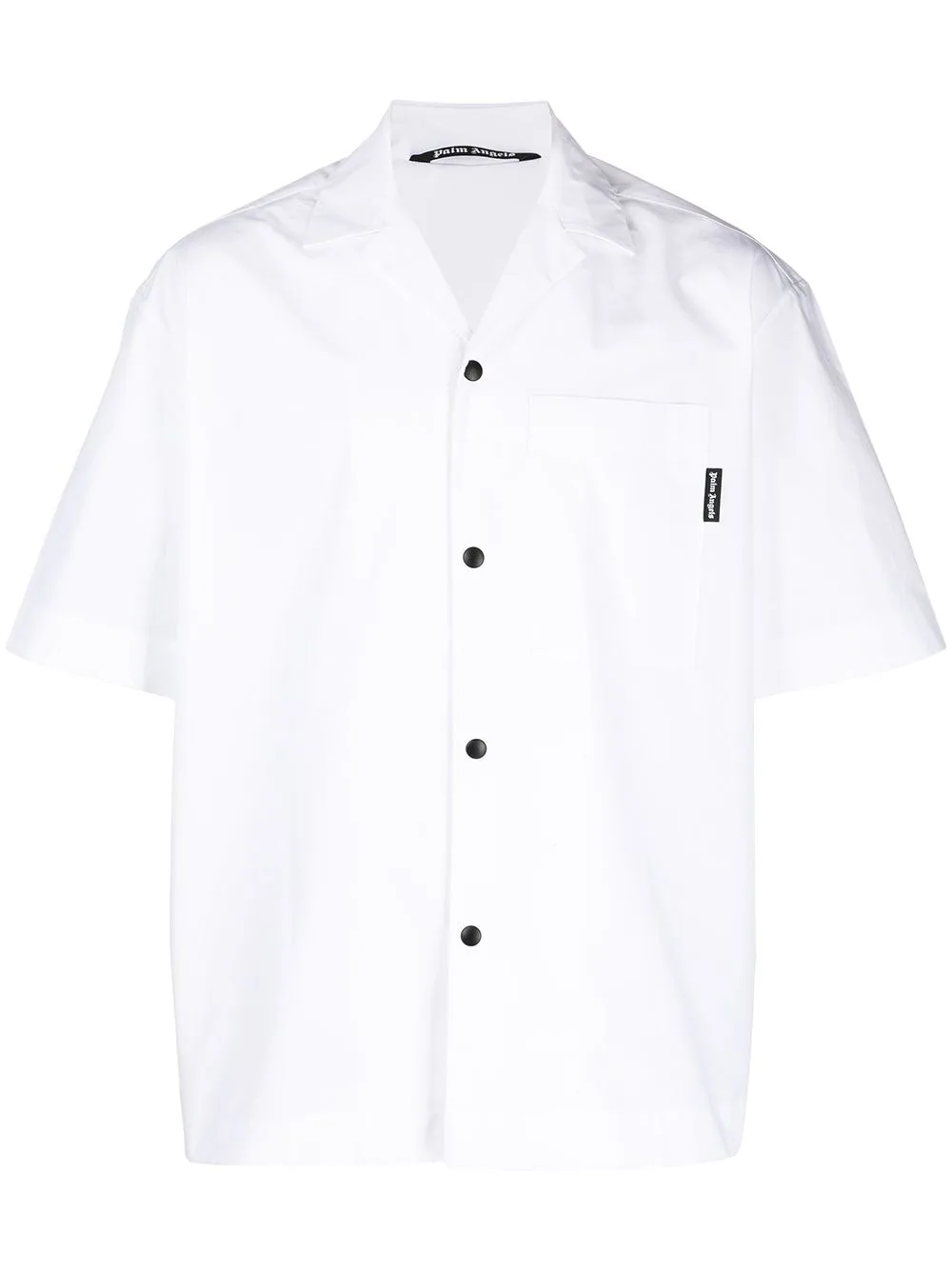 Curved Logo Print Bowling Shirt by Palm Angels