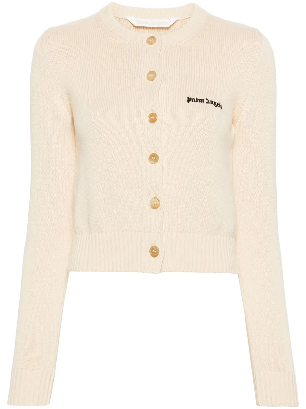 Logo-Embroidered Cropped Cardigan by Palm Angels