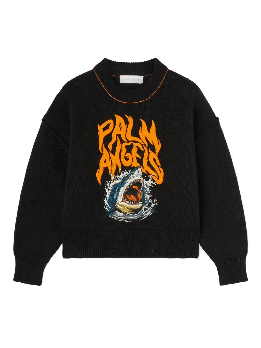 Embroidered Shark Knit Sweater by Palm Angels Kids