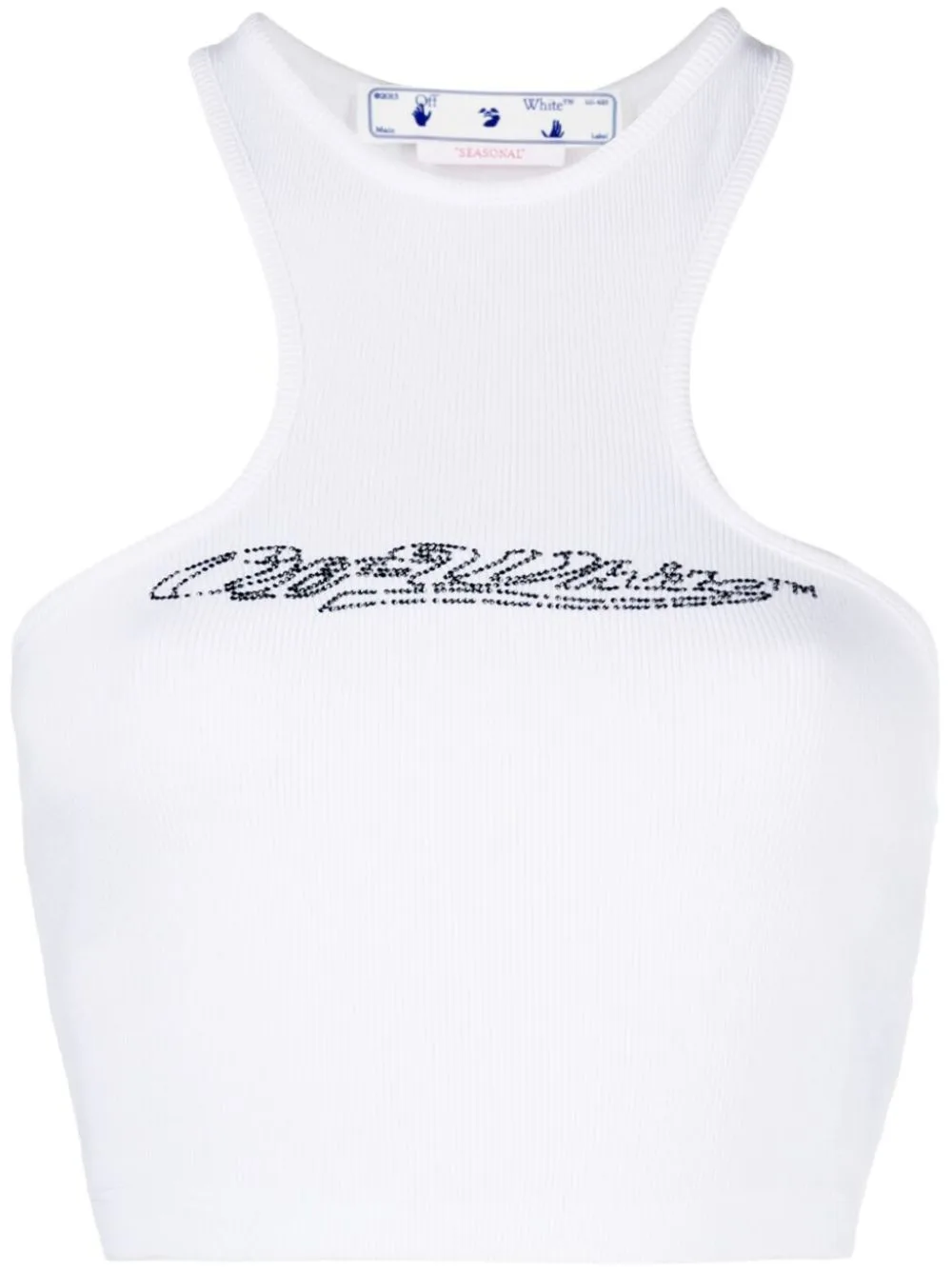 Crystal-Embellished Logo Crop Top by Off-White