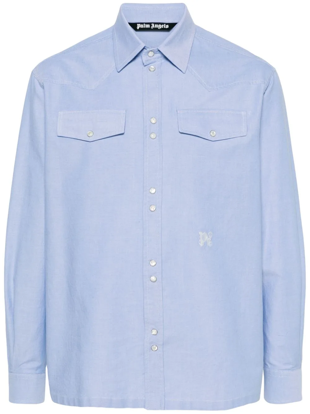Monogram-Embroidered Cotton Shirt by Palm Angels