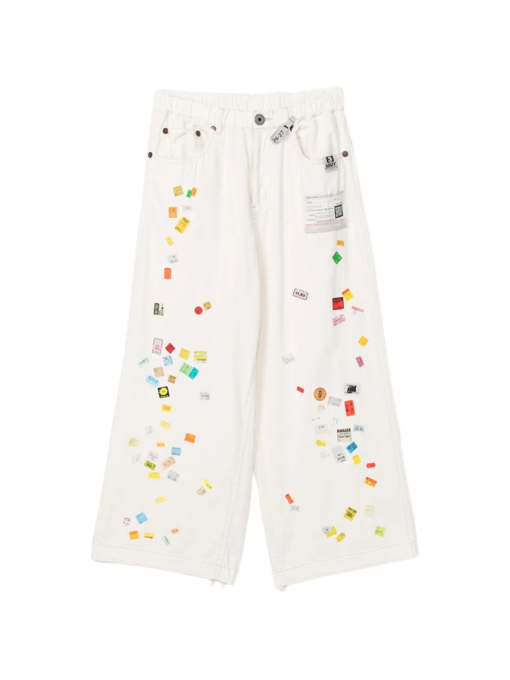 Price-Tag Printed Wide-Leg Jeans by Maison MIHARA YASUHIRO