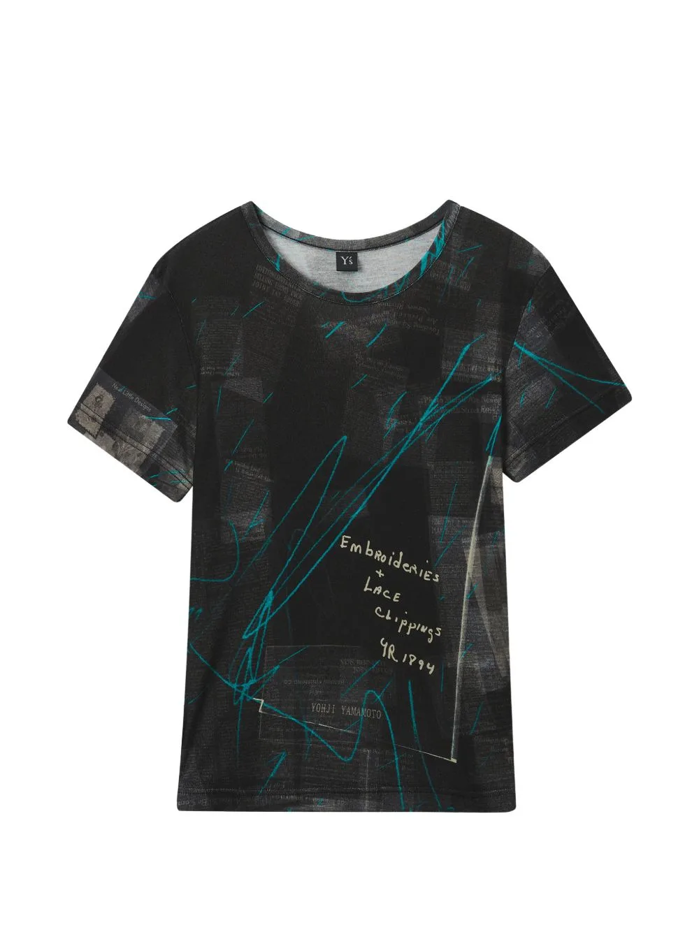 Printed Crew-Neck T-Shirt by Y's