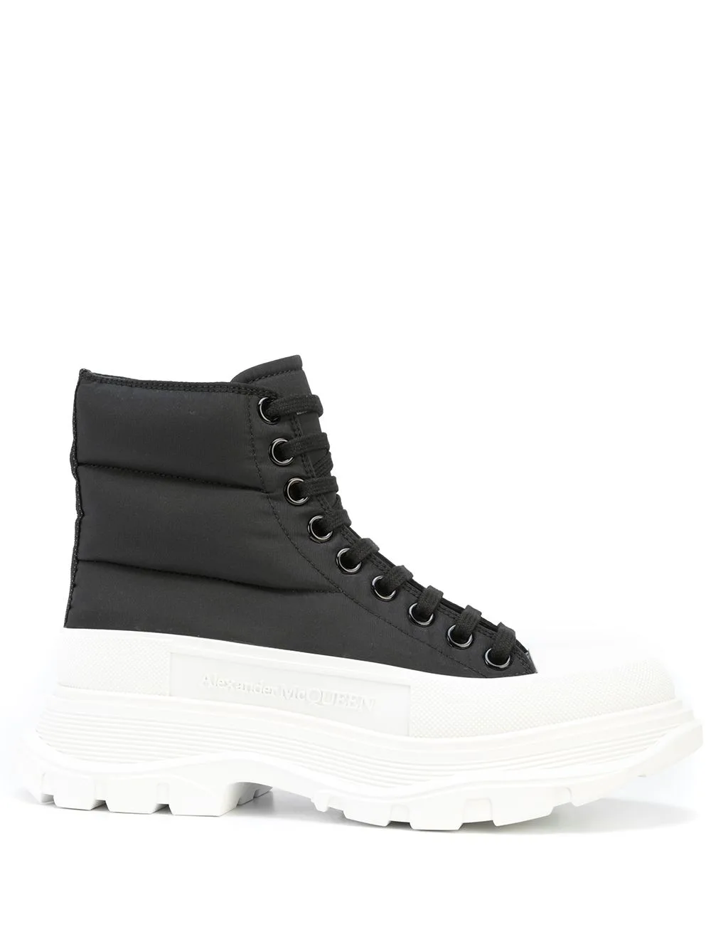 Padded-Ankle Lace-Up Boots by Alexander McQueen