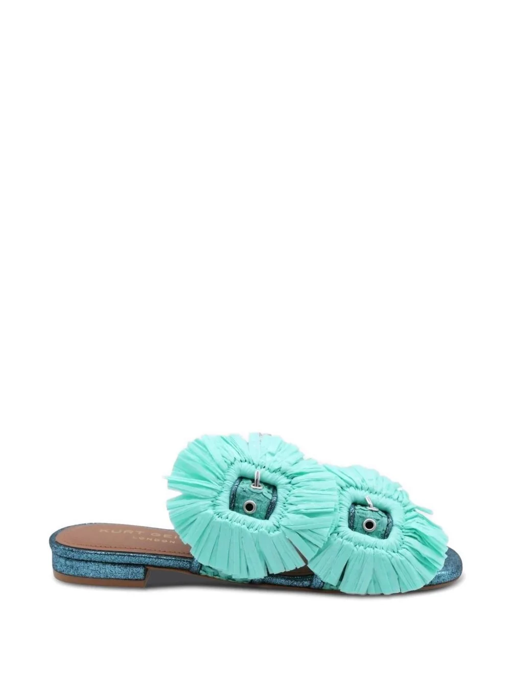 Raffia-Embellished Glitter-Effect Sandals by Kurt Geiger London