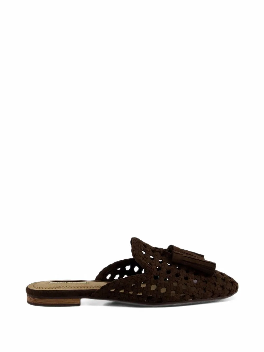 M6160 Woven Tassel-Detail Flat Mules by CORINA