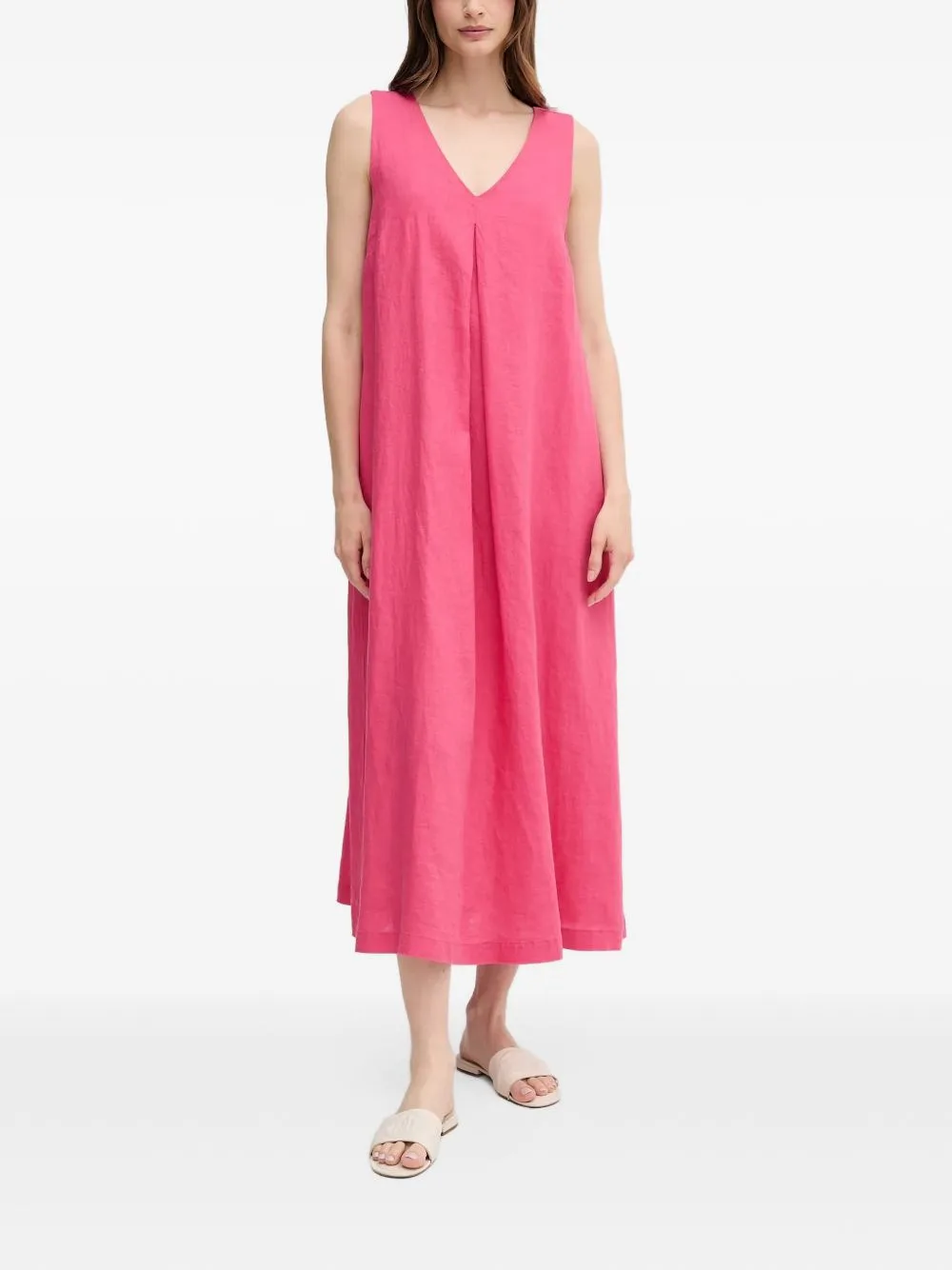 V-Neck Midi Dress by Benetton