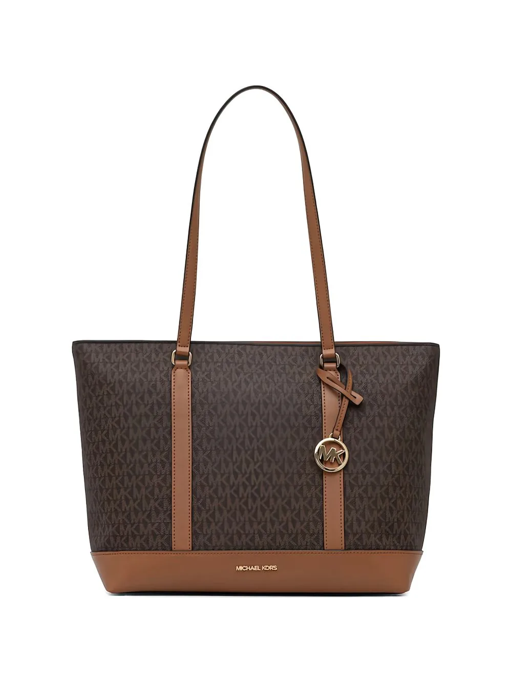 Logo-Print Leather-Trim Tote Bag by Michael Kors