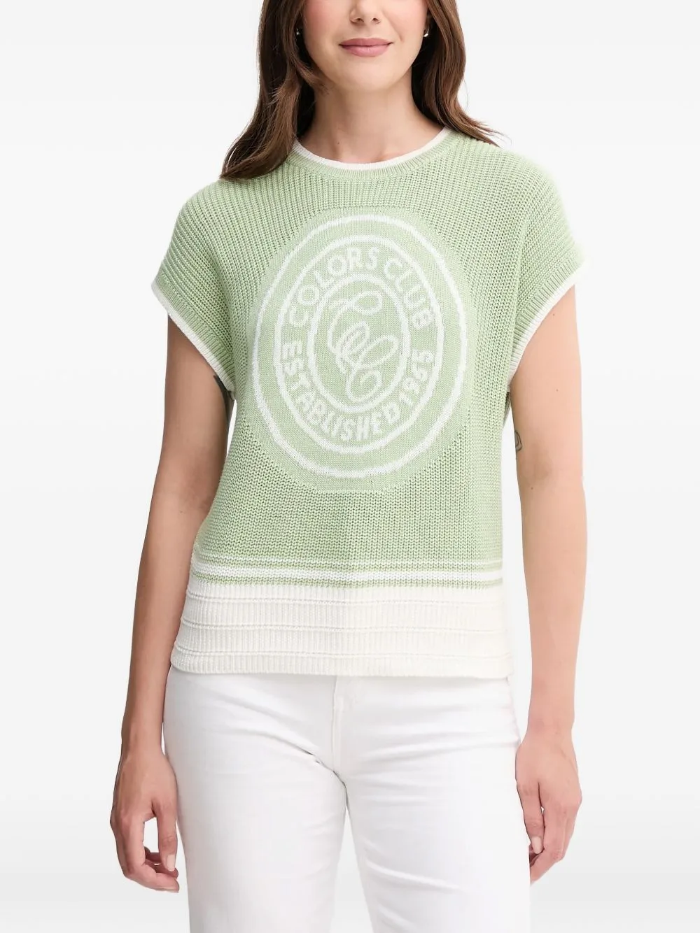 Graphic Knit Top by Benetton