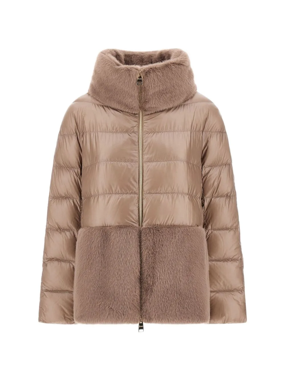 Ultralight Faux Fur-Trimmed Puffer Jacket by Herno