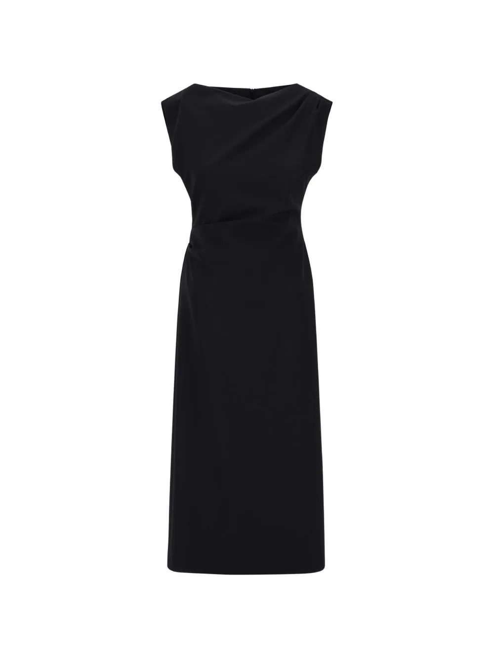 Draped V-Neck Midi Dress by Herno