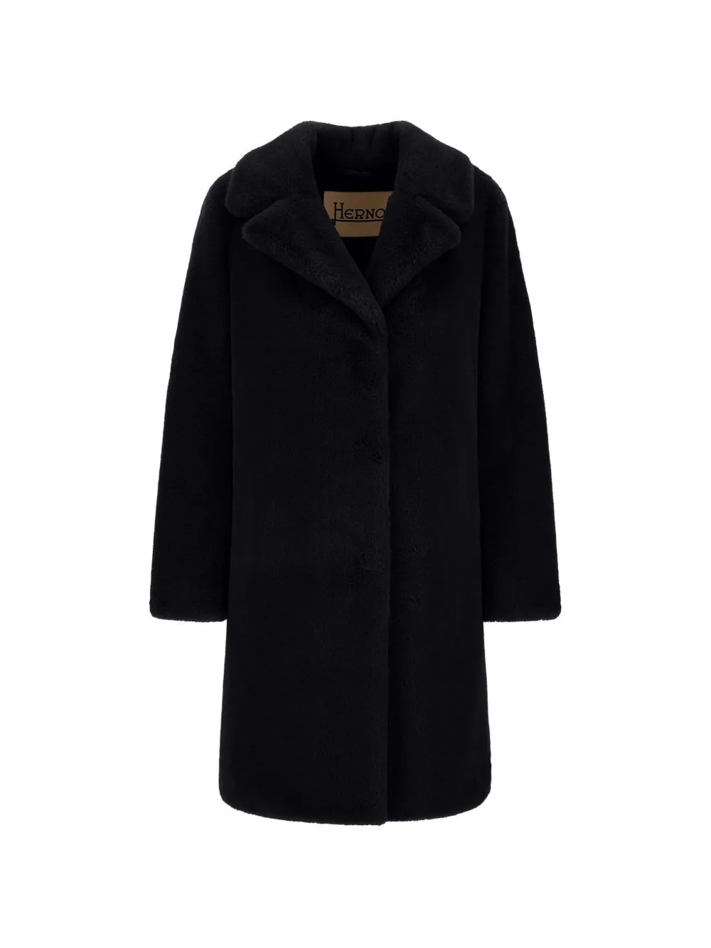 Faux-Fur Lapel-Collar Coat by Herno