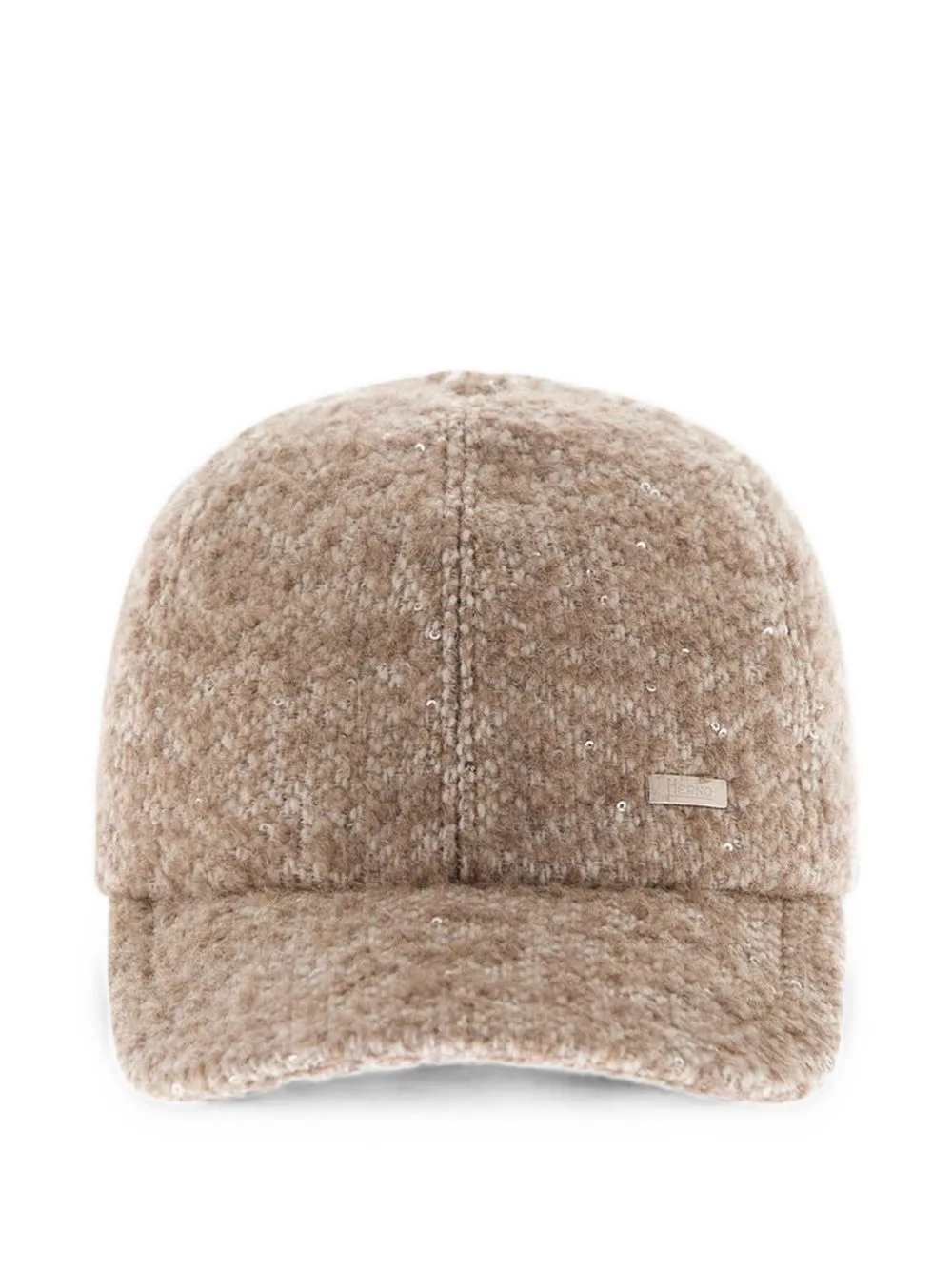 Sequin-Embellished Bouclé Baseball Cap by Herno