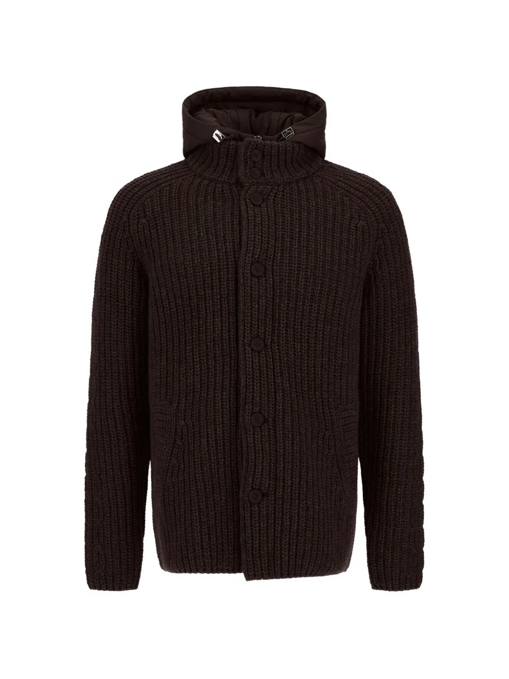 Cable-Knit Hooded Jacket by Herno