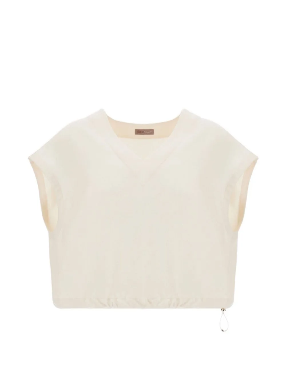 Drawstring V-Neck Top by Herno