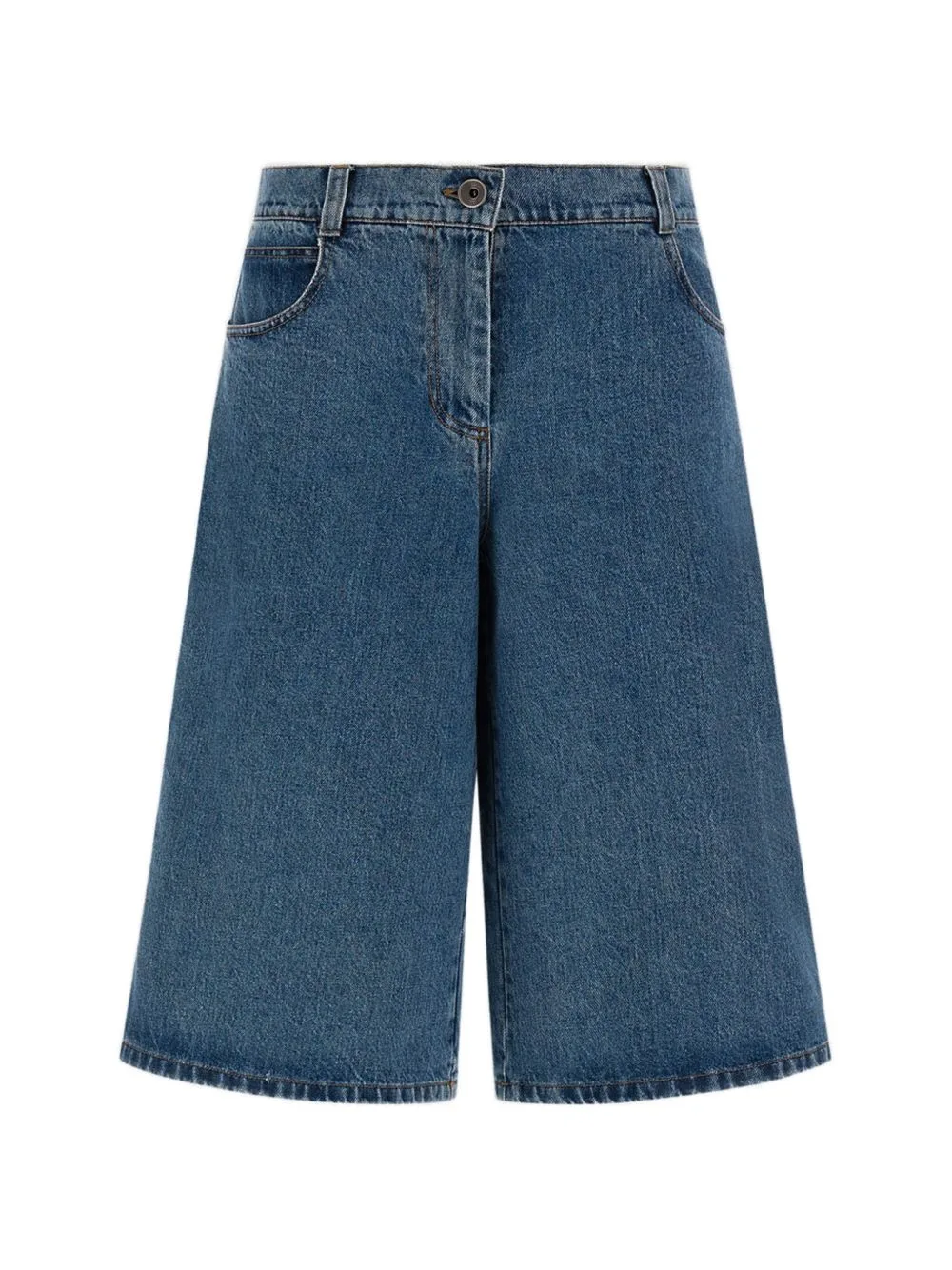 Five-Pocket Knee-Length Denim Shorts by Herno